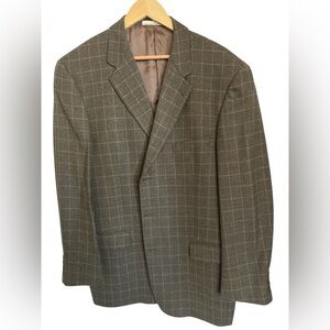 Joseph Abboud WOOL Brown Plaid Men's Blazer - Size 42L
